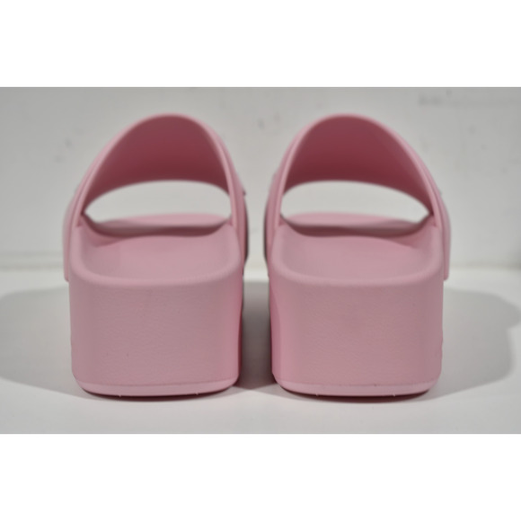 Givenchy Pink Platform Rubber White Logo Slide On Pool Sandal Flip Flop Flat 41 - Picture 10 of 11